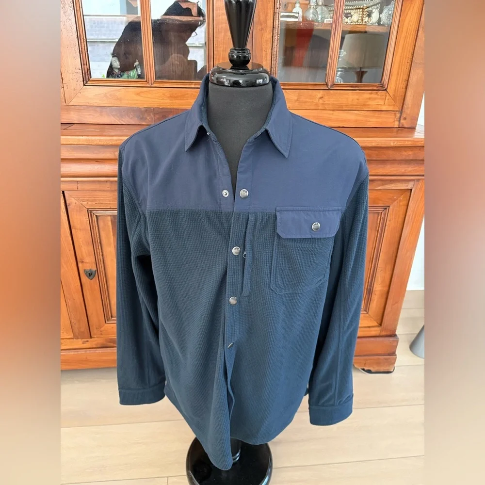 Howler Brothers Dark Blue Thermal Snap Shirt Jacket - Picture 9 of 10